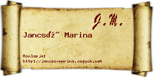Jancsó Marina névjegykártya